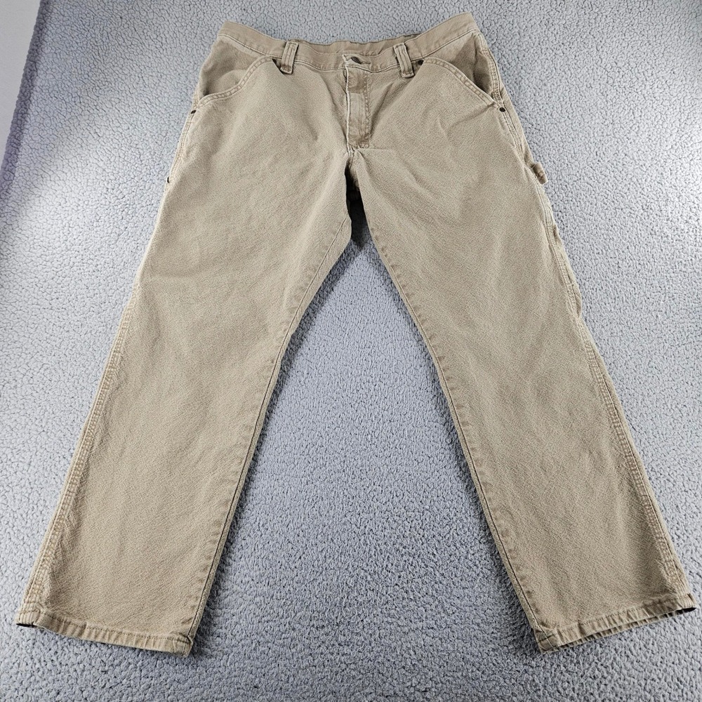 Wrangler Carpenter Jeans Mens‎ 34x30 Beige Workwear Pants Utility Field Western